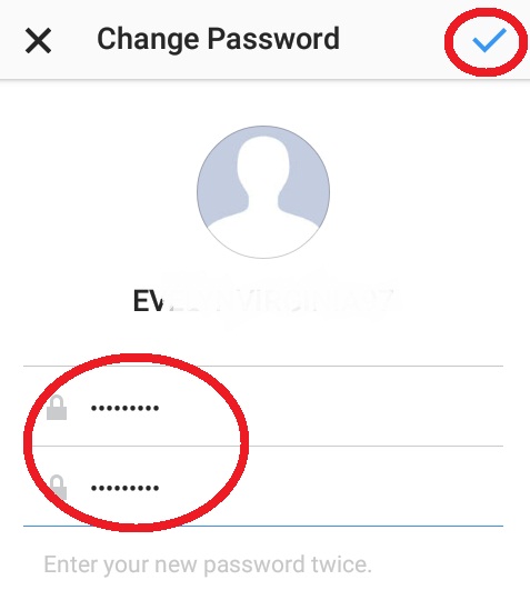 contoh pengisian password baru Lupa password Instagram? Reset dengan email dan username di android